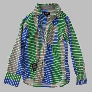 LRG Wovens Boys Long Sleeve Button-Down Shirt – Multi Stripe